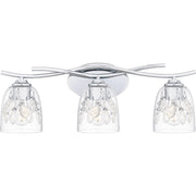 Quoizel Ansley 24in 3-Light Vanity Light | Glam Polished Chrome and Clear Glass | Bathroom Vanity | 24 x 6.25 x 8.25 in | Model ALE8624C