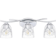 Quoizel Ansley 24in 3-Light Vanity Light | Glam Polished Chrome and Clear Glass | Bathroom Vanity | 24 x 6.25 x 8.25 in | Model ALE8624C