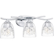 Quoizel Ansley 24in 3-Light Vanity Light | Glam Polished Chrome and Clear Glass | Bathroom Vanity | 24 x 6.25 x 8.25 in | Model ALE8624C