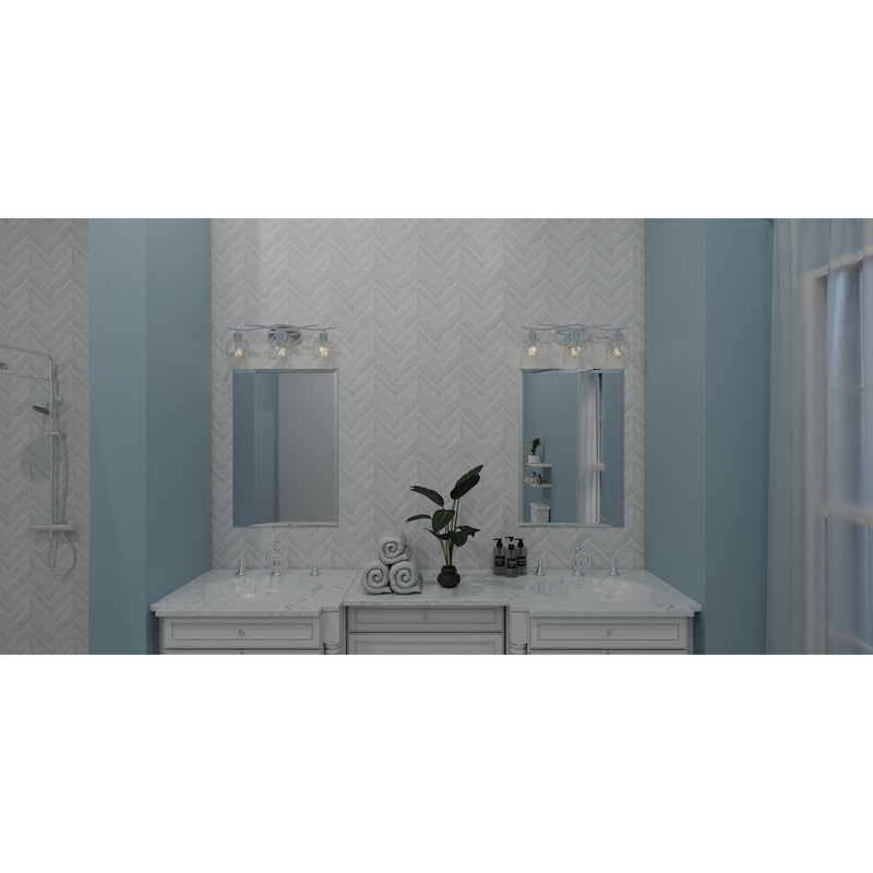 Quoizel Ansley 24in 3-Light Vanity Light | Glam Polished Chrome and Clear Glass | Bathroom Vanity | 24 x 6.25 x 8.25 in | Model ALE8624C