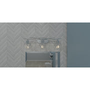 Quoizel Ansley 24in 3-Light Vanity Light | Glam Polished Chrome and Clear Glass | Bathroom Vanity | 24 x 6.25 x 8.25 in | Model ALE8624C