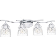 Quoizel Ansley 33.5in 4-Light Vanity Light | Glam Polished Chrome and Clear Glass | Bathroom Vanity | 33.5 x 6.25 x 8.25 in | Model ALE8633C