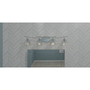 Quoizel Ansley 33.5in 4-Light Vanity Light | Glam Polished Chrome and Clear Glass | Bathroom Vanity | 33.5 x 6.25 x 8.25 in | Model ALE8633C