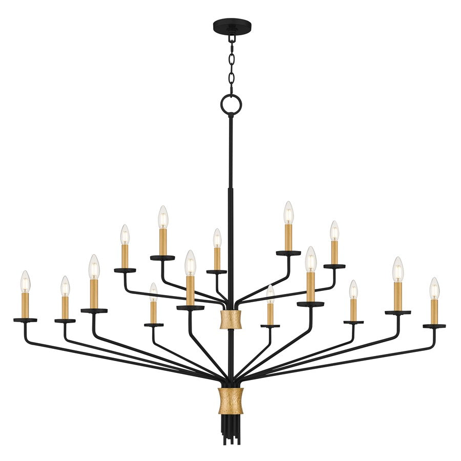 Quoizel Alexander 15-Lt Matte Black Chandelier, Matte Black - ALEX5055MBK
