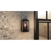 Quoizel Alma 1 Light Outdoor Lantern, Bronze/Clear