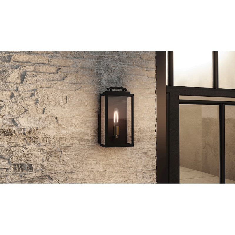 Quoizel Alma 1 Light Outdoor Lantern, Bronze/Clear