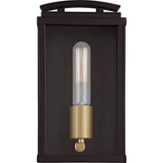 Quoizel Alma 1 Light Outdoor Lantern, Bronze/Clear