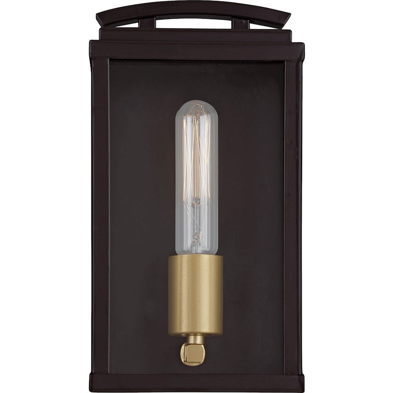 Quoizel Alma 1 Light Outdoor Lantern, Bronze/Clear