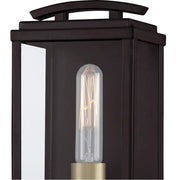 Quoizel Alma 1 Light Outdoor Lantern, Bronze/Clear