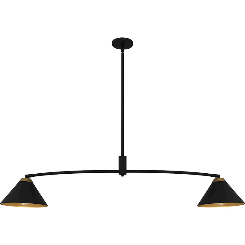 Quoizel Alscott 2Light Island Light, Matte Black/Metal - ALS252MBK
