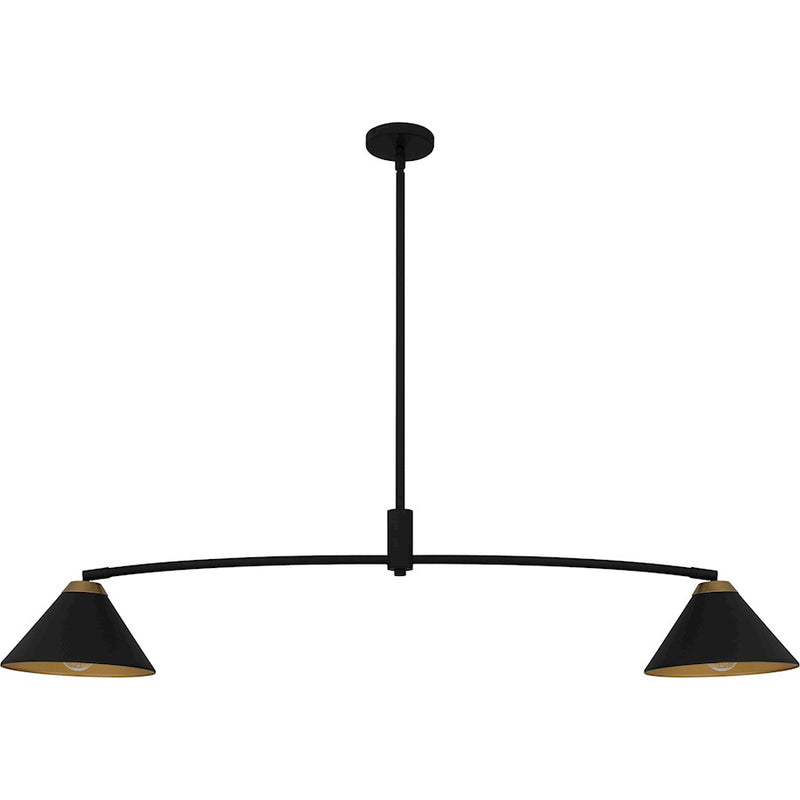 Quoizel Alscott 2Light Island Light, Matte Black/Metal