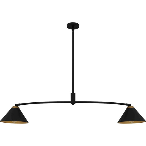 Quoizel Alscott 2Light Island Light, Matte Black/Metal