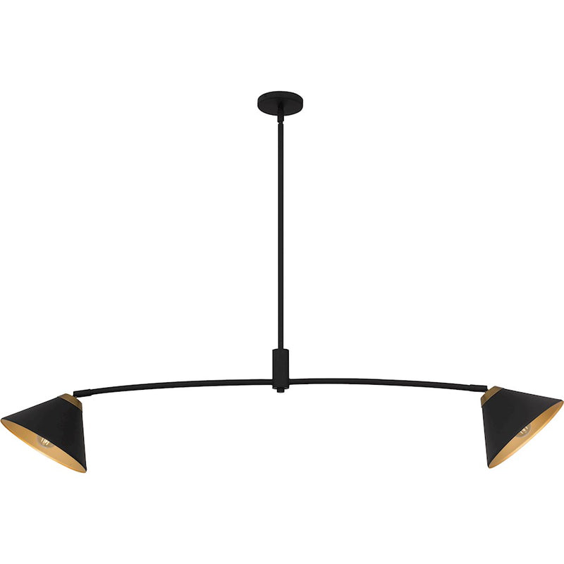 Quoizel Alscott 2Light Island Light, Matte Black/Metal