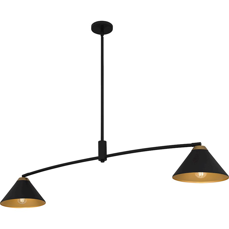 Quoizel Alscott 2Light Island Light, Matte Black/Metal