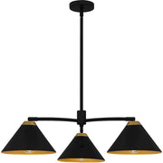 Quoizel Alscott 3Light Chandelier, Matte Black/Metal - ALS5032MBK