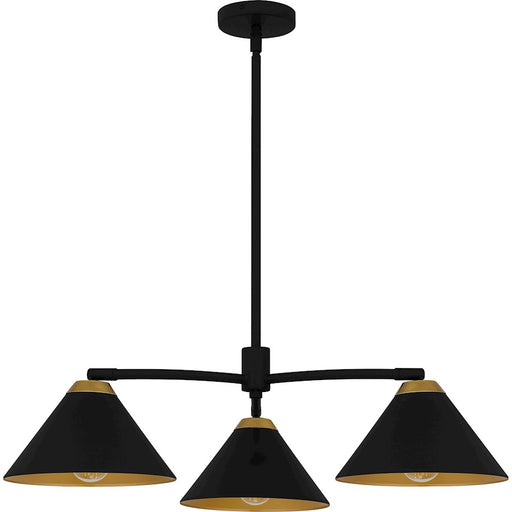 Quoizel Alscott 3Light Chandelier, Matte Black/Metal