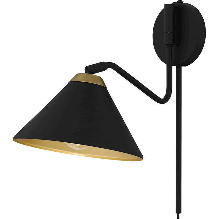 Quoizel Alscott 1Light Wall Sconce, Matte Black/Metal - ALS8810MBK