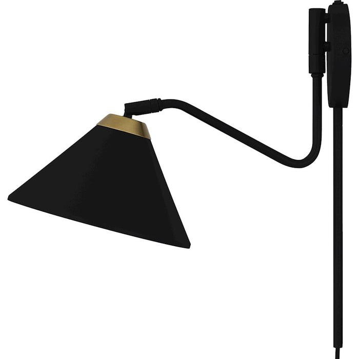 Quoizel Alscott 1Light Wall Sconce, Matte Black/Metal