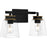 Quoizel Almany 2 Light Bath Light, Matte Black/Clear Glass