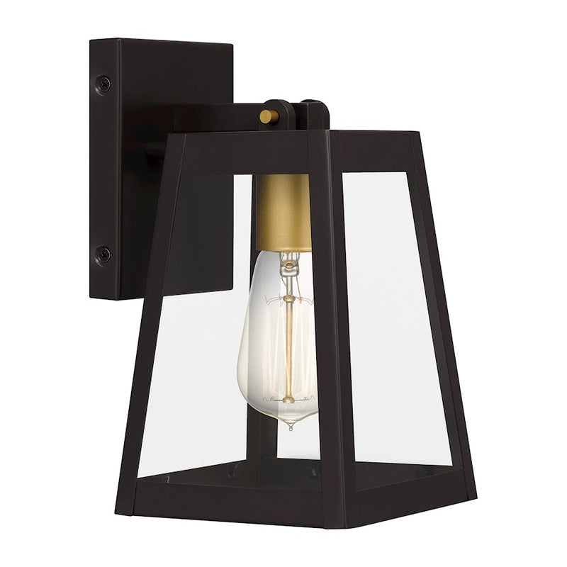 Quoizel Amberly Grove 1 Light Outdoor Lantern, Bronze/Clear