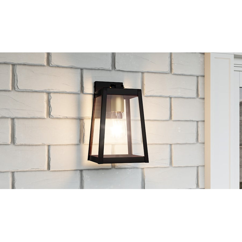 Quoizel Amberly Grove 1 Light Outdoor Lantern, Bronze/Clear