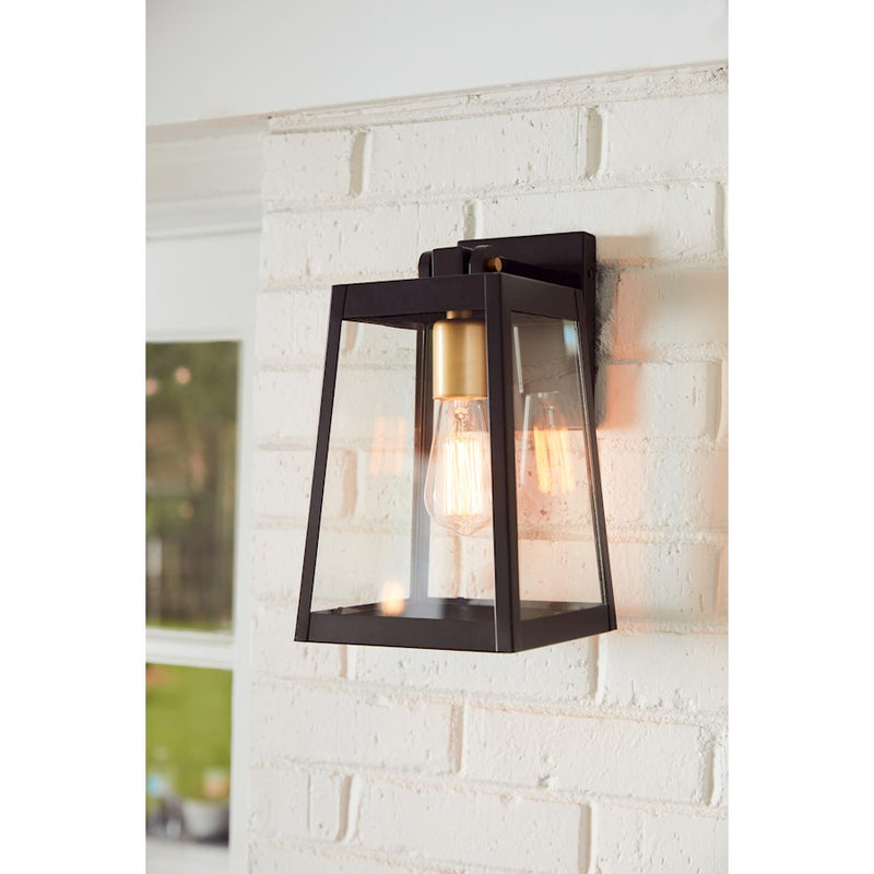 Quoizel Amberly Grove 1 Light Outdoor Lantern, Bronze/Clear