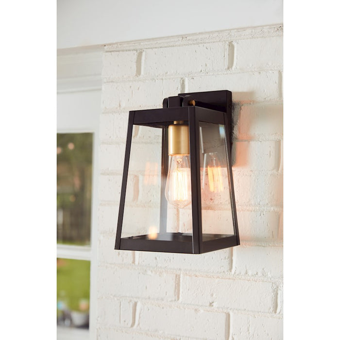 Quoizel Amberly Grove 1 Light Outdoor Lantern, Bronze/Clear