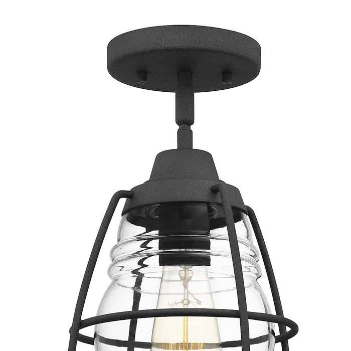 Quoizel Admiral 1 Light Semi-Flush Mount, Mottled Black/Clear