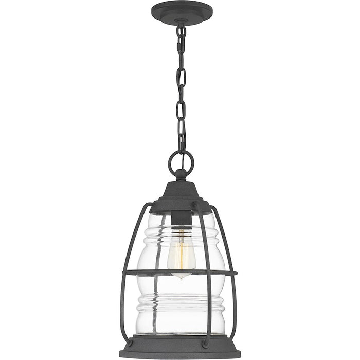 Quoizel Admiral 1 Light Outdoor Hanging, Mottled Black/Clear