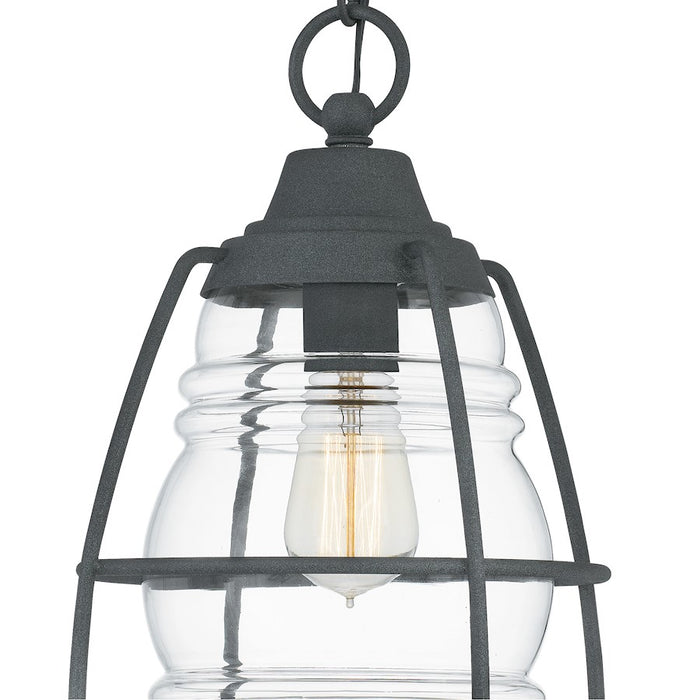 Quoizel Admiral 1 Light Outdoor Hanging, Mottled Black/Clear