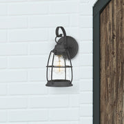 Quoizel Admiral Outdoor 6.5" 1 Light Wall Lantern, Black/Clear