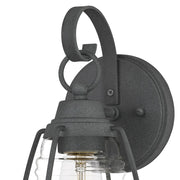 Quoizel Admiral Outdoor 6.5" 1 Light Wall Lantern, Black/Clear