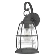 Quoizel Admiral Outdoor 8.5" 1 Light Wall Lantern, Black/Clear