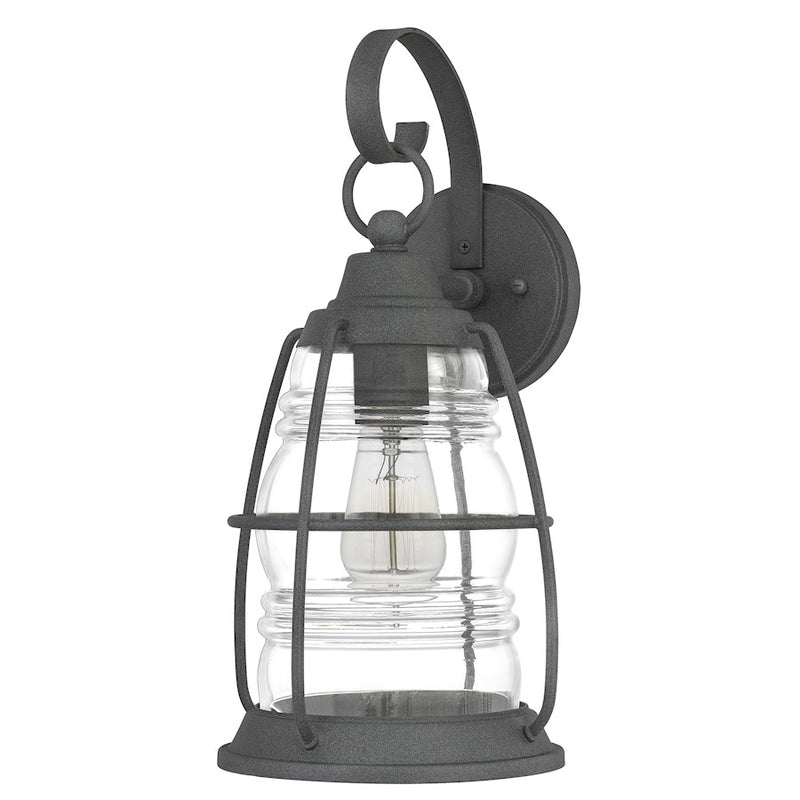 Quoizel Admiral Outdoor 8.5" 1 Light Wall Lantern, Black/Clear