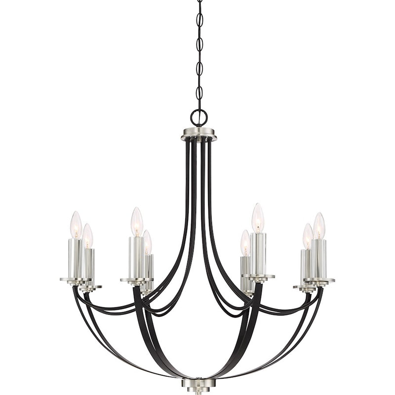 Quoizel Alana 8 Light Chandelier, Mystic Black