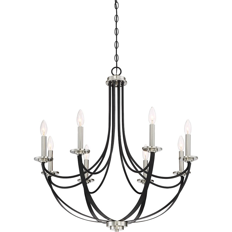 Quoizel Alana 8 Light Chandelier, Mystic Black