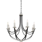 Quoizel Alana 8 Light Chandelier, Mystic Black