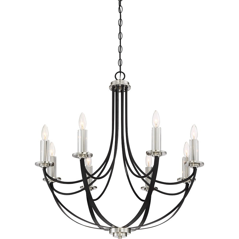 Quoizel Alana 8 Light Chandelier, Mystic Black