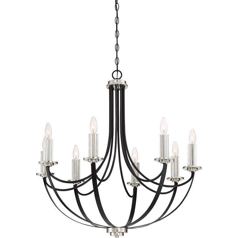 Quoizel Alana 8 Light Chandelier, Mystic Black