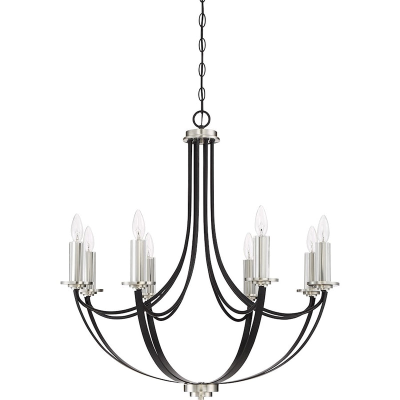 Quoizel Alana 8 Light Chandelier, Mystic Black
