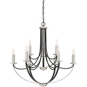Quoizel Alana 9 Light Chandelier, Mystic Black