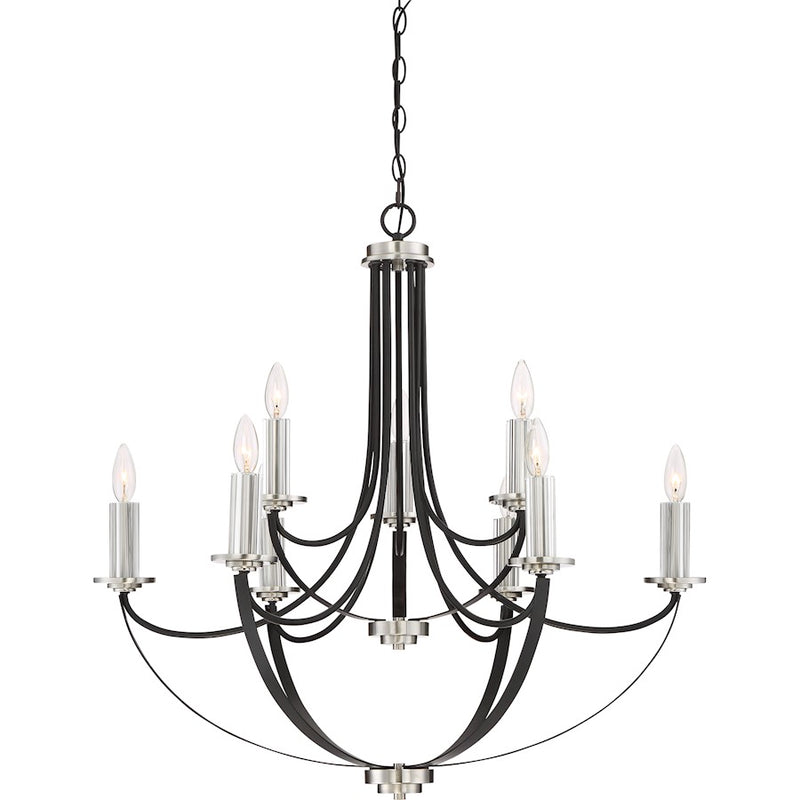 Quoizel Alana 9 Light Chandelier, Mystic Black