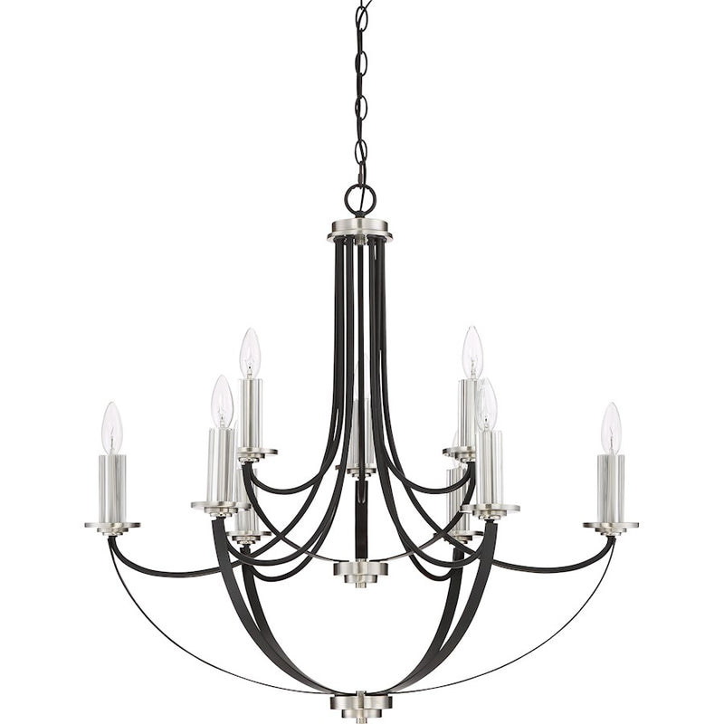 Quoizel Alana 9 Light Chandelier, Mystic Black