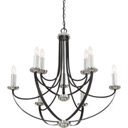 Quoizel Alana 9 Light Chandelier, Mystic Black