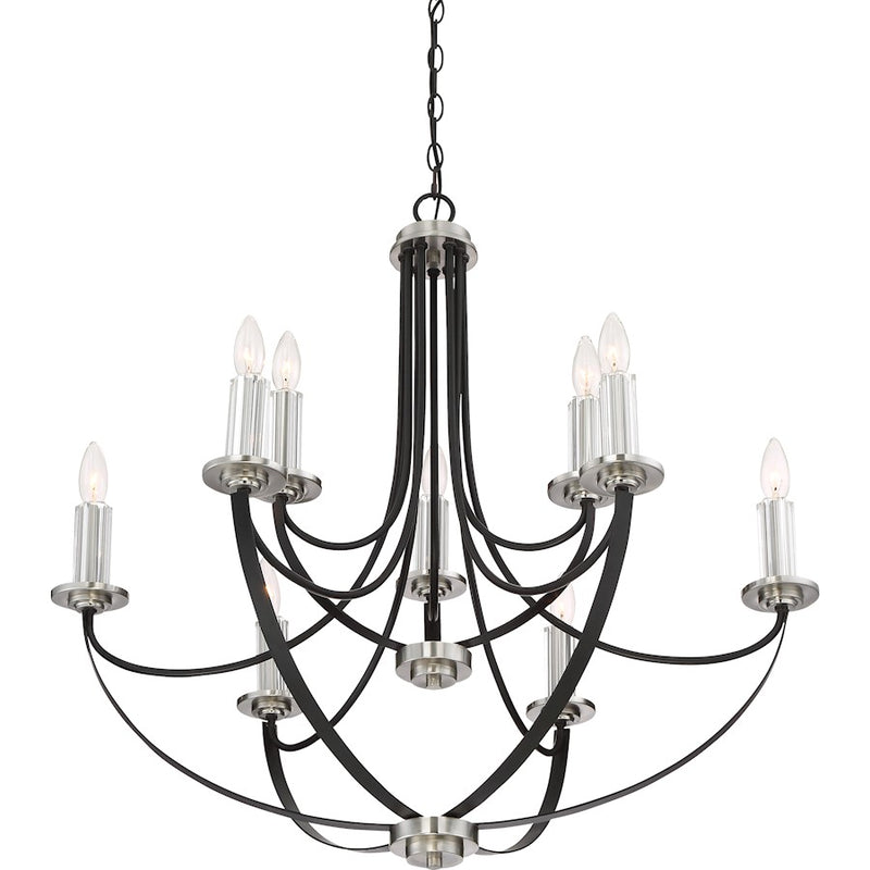 Quoizel Alana 9 Light Chandelier, Mystic Black