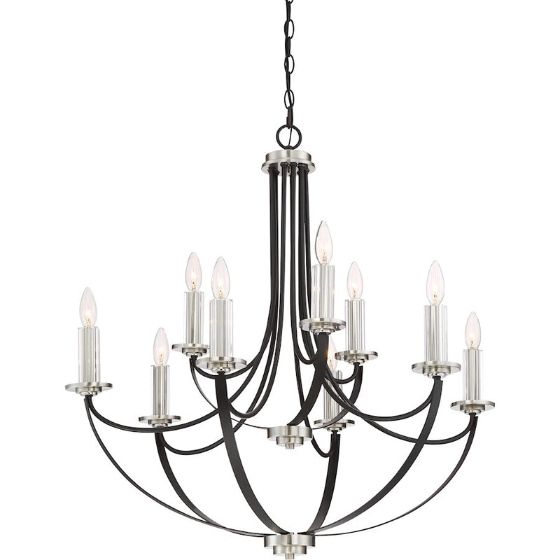 Quoizel Alana 9 Light Chandelier, Mystic Black