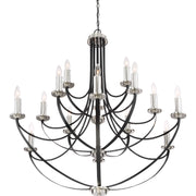 Quoizel Alana 41in 15-Light Chandelier | Glam Mystic Black and Brushed Nickel | Dining Room & Foyer | 41 x 41 x 43 in | Model ANA5015K