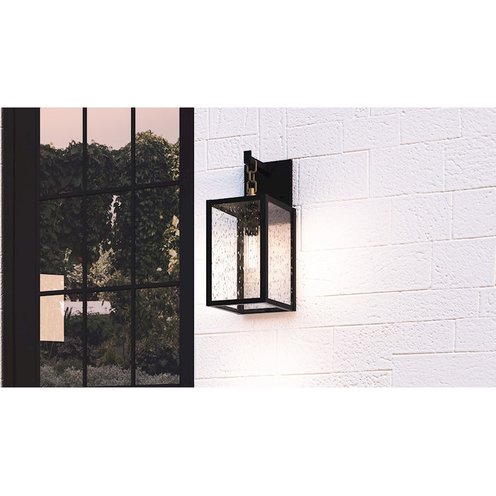 Quoizel Anchorage 1 Light Outdoor Lantern, Black/Clear Seedy