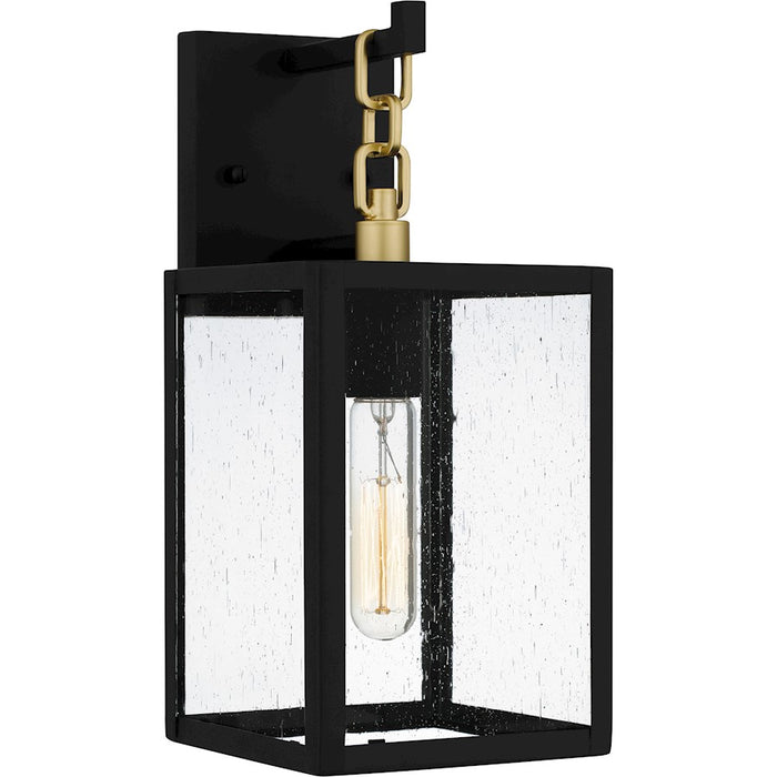 Quoizel Anchorage 1 Light Outdoor Lantern, Black/Clear Seedy