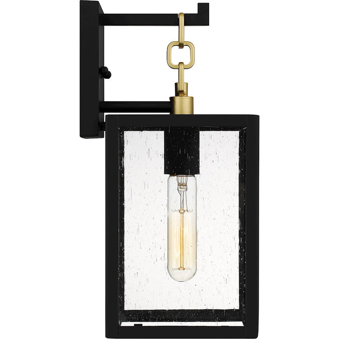 Quoizel Anchorage 1 Light Outdoor Lantern, Black/Clear Seedy